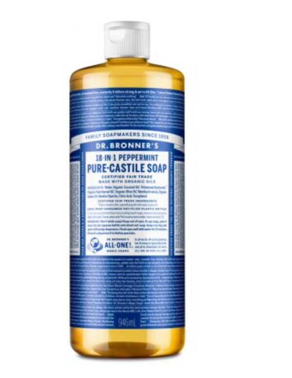 DR. BRONNER'S 18-IN-1 PEPPERMINT PURE CASTILE SOAP 946ML