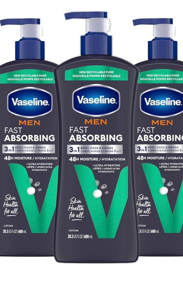 VASELINE MAN FAST ABSORBING LOTION 600 ML