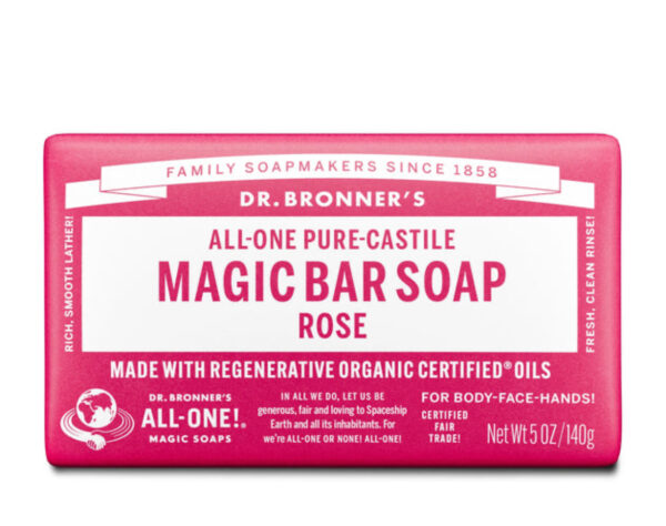 DR. BONNER'S ROSE PURE CASTILE BAR SOAP