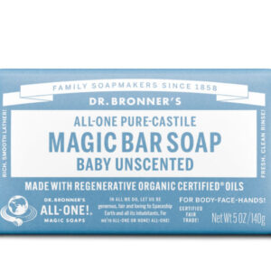 DR. BRONNER'S BABY UNSCENTED PURE-CASTILE BAR SOAP